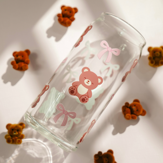 Teddy Bear 20oz Glass cup